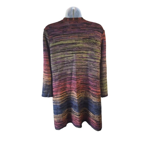 United States Sweaters Open Front Cardigan XL Multicolor Knit Boho Festival - Picture 3 of 8